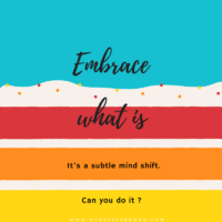 Embrace What Is : A Subtle Mindshift